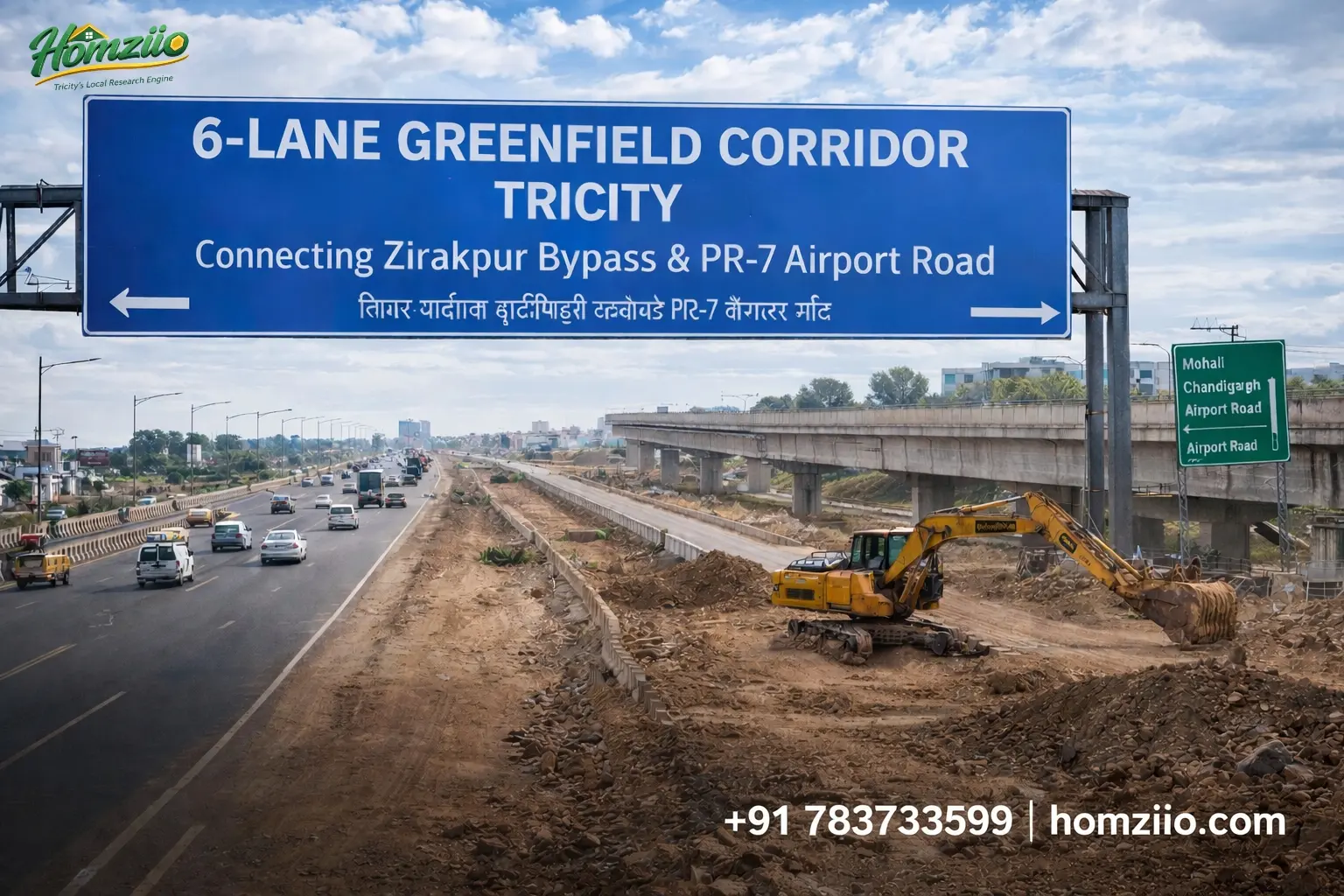 Tricity 6-Lane Greenfield Corridor Approved at ₹1,463 Cr – Zirakpur Traffic Relief & Real Estate Growth
