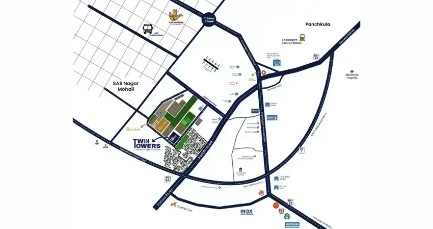 Aarv Twin Towers Mohali: Luxury 3 BHK High-Rise Apartments in SAS Nagar | Best Residential Projects in Mohali – terrace