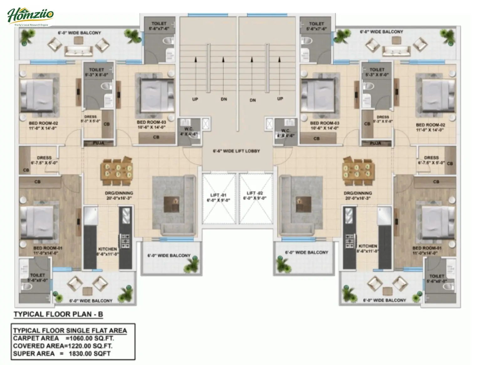 Typical Floor Plan - B floor plan