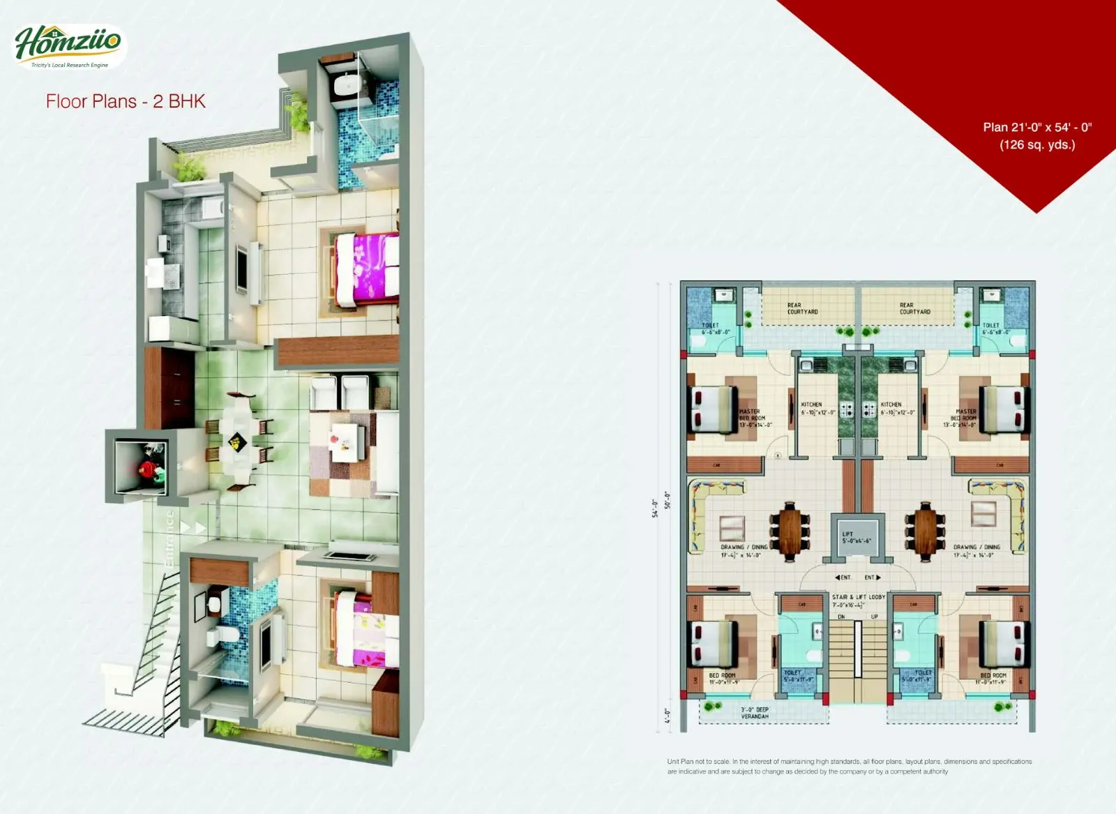 2 BHK floor plan
