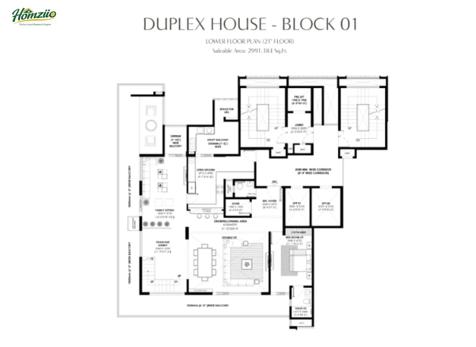 Duplex House floor plan