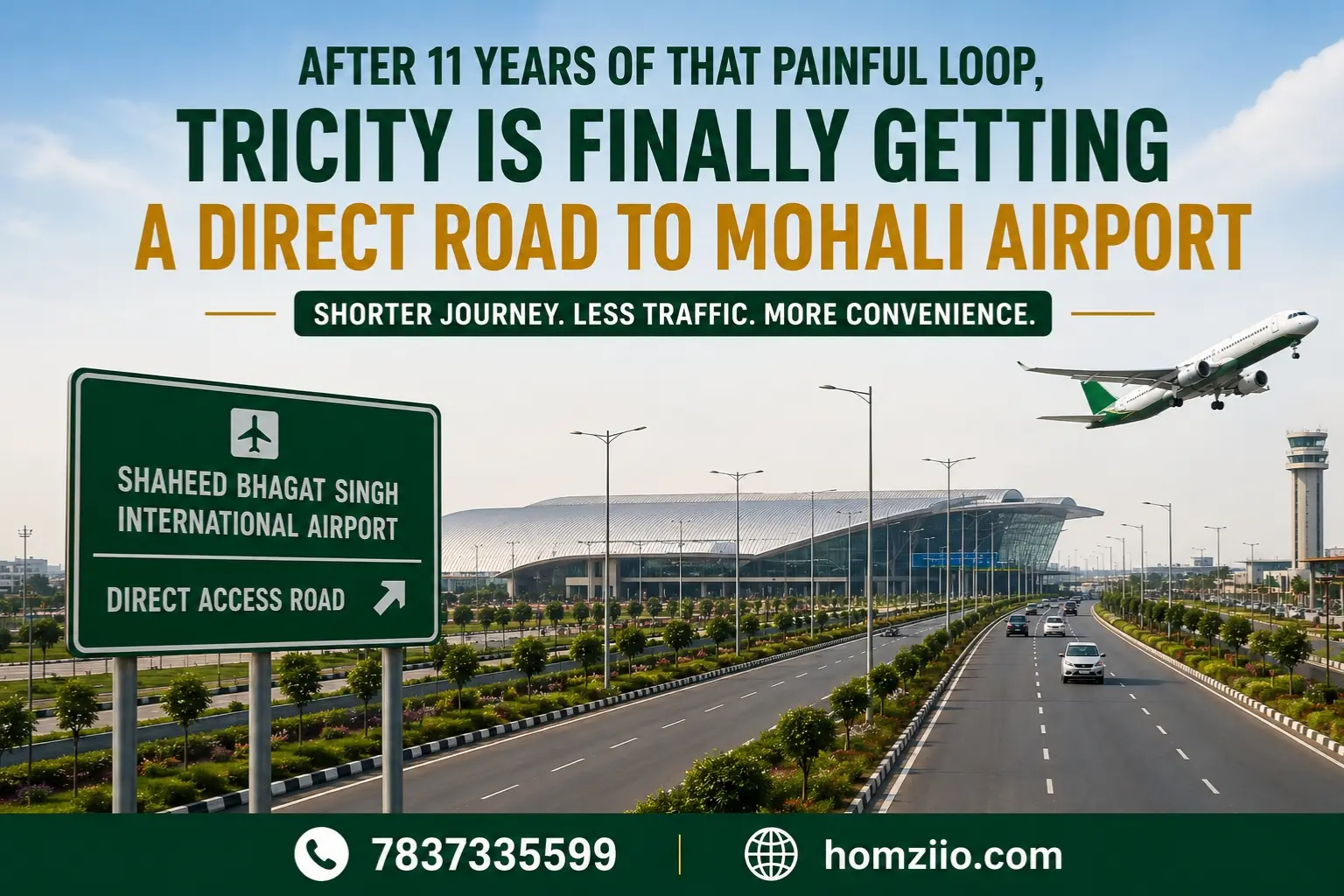 New Direct Road from Chandigarh to Mohali Airport Approved in 2026 — Tricity Residents Save Up to 4 km on Every Trip