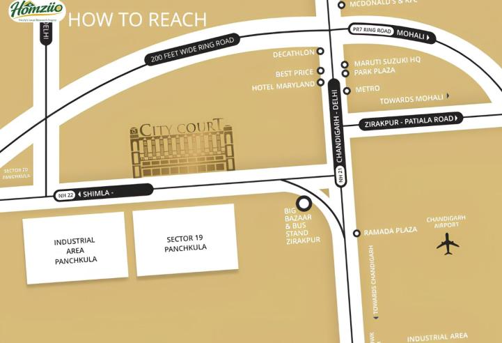 City Court Zirakpur - Premium Offices & Retail Shops on Panchkula Highway | NH-22 – amenities area