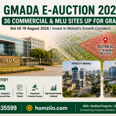 GMADA e-Auction 2026: 36 Commercial & MLU Sites Up for Grabs, Sector 62 Leads the Pack