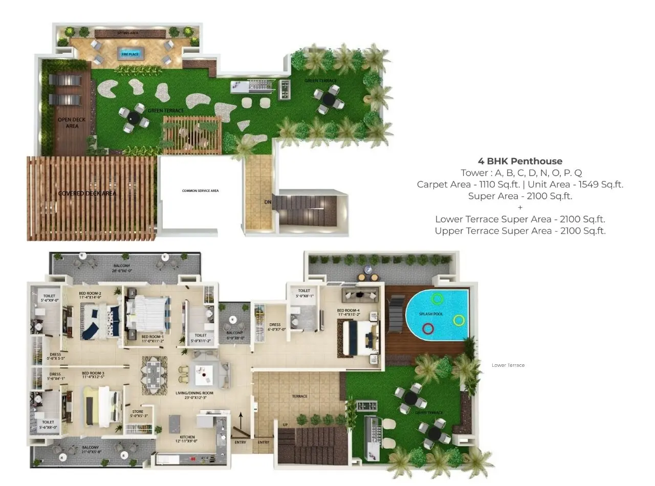 4BHK Penthouse floor plan