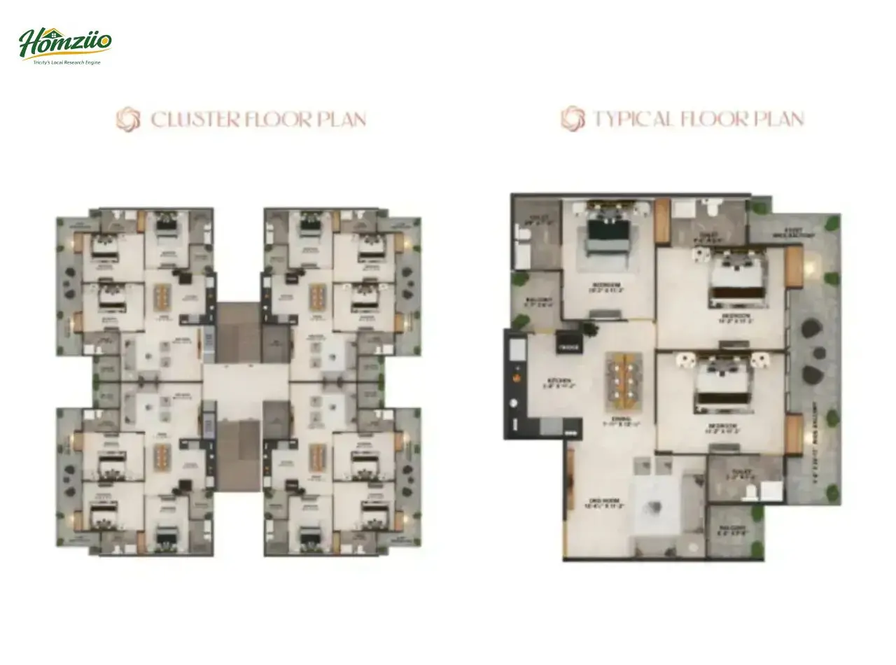 3 BHK Premium floor plan