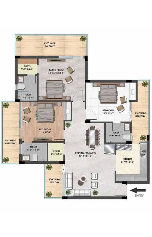 Skyline Elevate Zirakpur Mohali | Best Luxury 3/4 BHK High-Rise Apartments | Upcoming Residential Projects in Mohali – gallery image 12