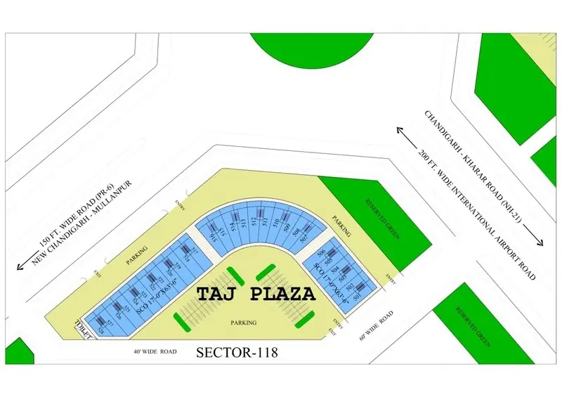 TDI Taj Plaza Mohali: Prime Commercial Projects in Mohali | Shopping Centre on Airport Road – amenities area
