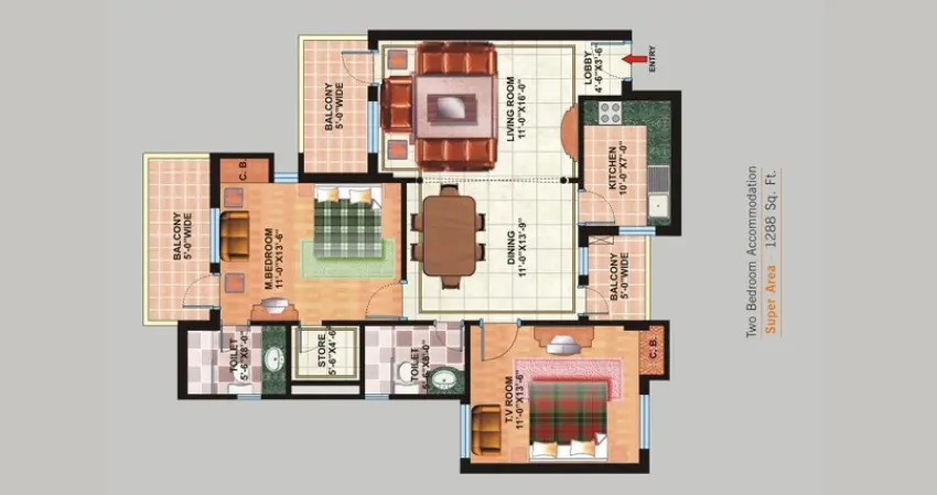 Jaipuria Sunrise Greens Zirakpur – Premium Apartments by HOMZIIO – lobby