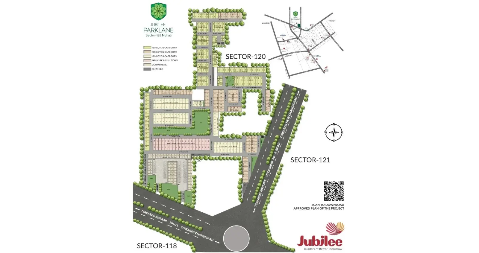 Jubilee Parklane Sector 120 Mohali: Best Residential Plots, Independent Floors & Commercial Projects in Mohali – elevation