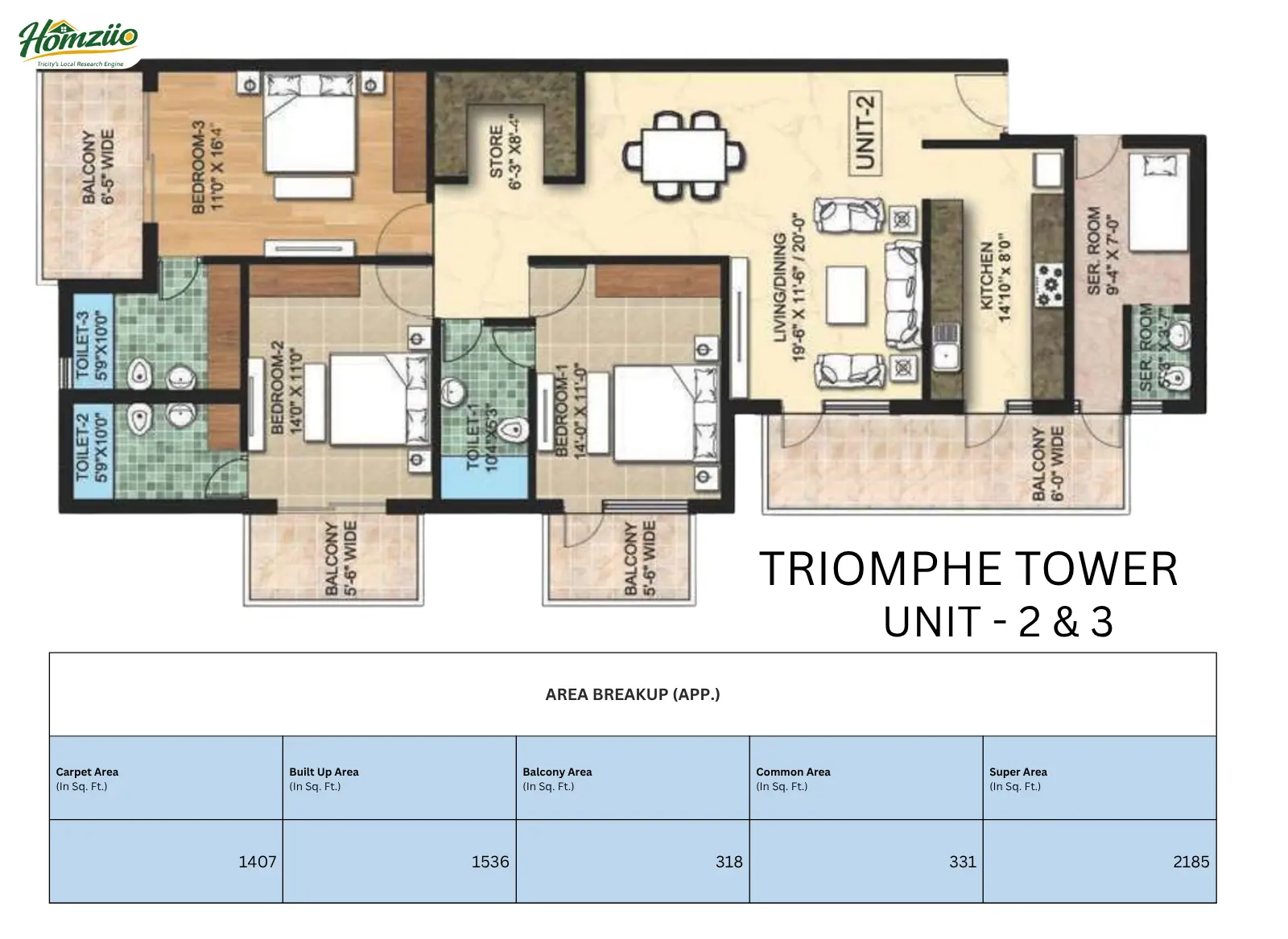 Triomphe Tower A floor plan