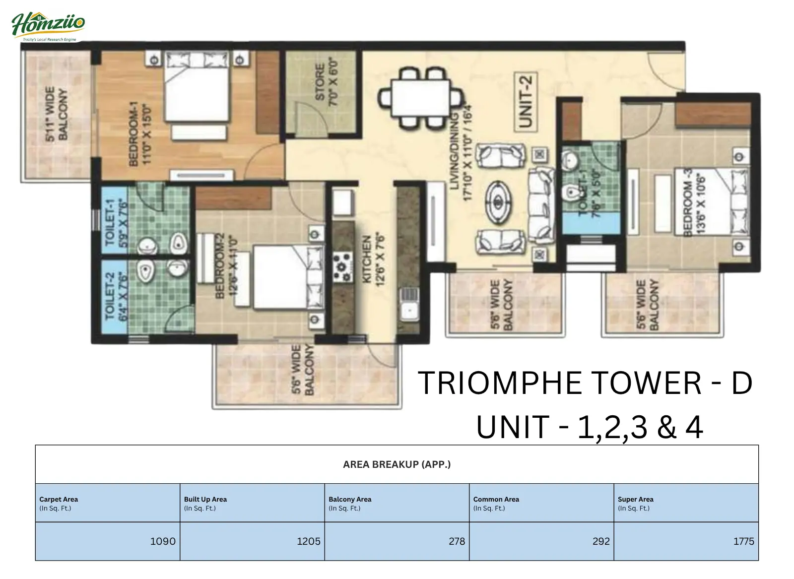 Triomphe Tower - D floor plan