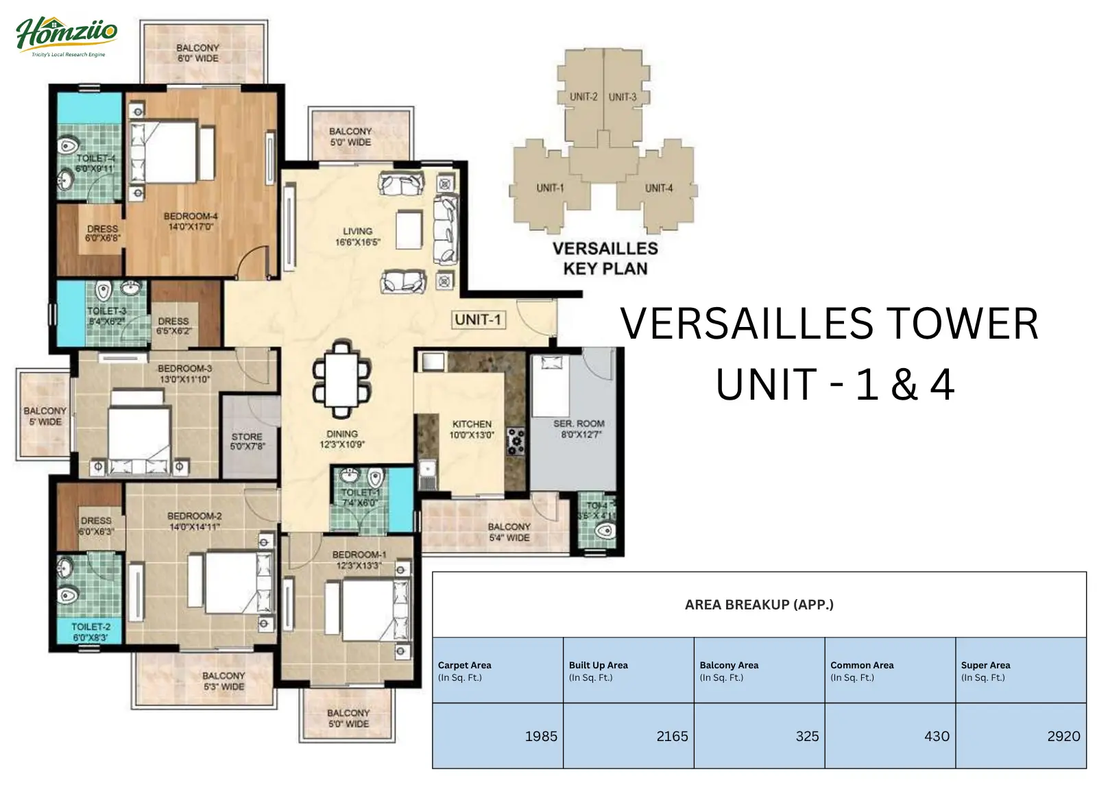 Versailles Tower floor plan