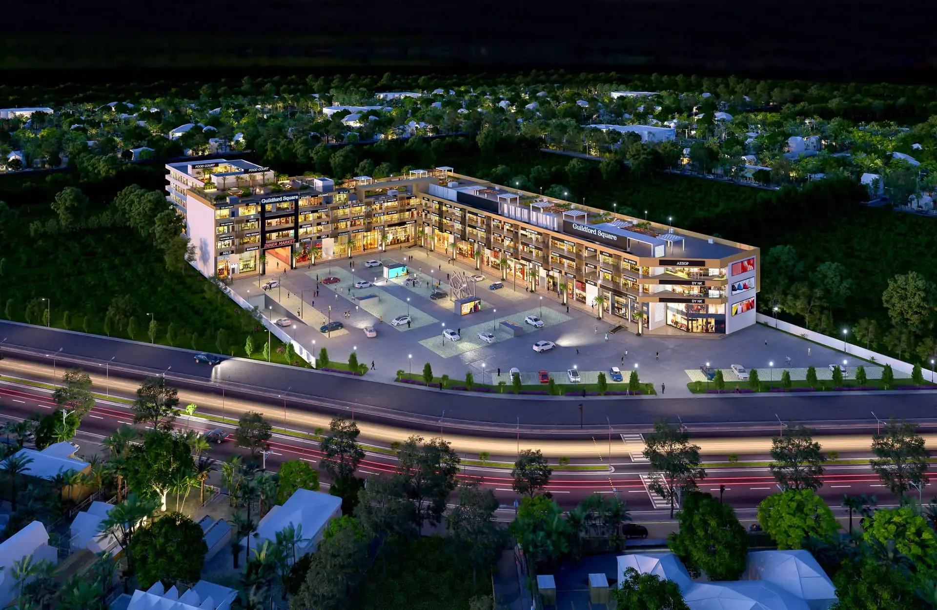Motiaz Guildford Square Zirakpur | Premium Commercial Showrooms & Offices on PR7 Airport Road – clubhouse