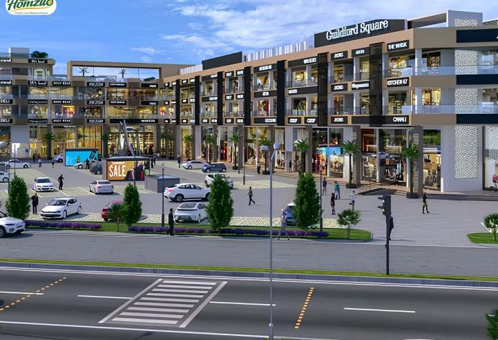 Motiaz Guildford Square Zirakpur | Premium Commercial Showrooms &amp; Offices on PR7 Airport Road – amenities area