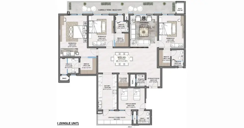 Opus One New Chandigarh Mohali: Luxury 3/4/5 BHK High-Rise Apartments in Mohali | Best Residential Projects in Mohali – gallery image 22