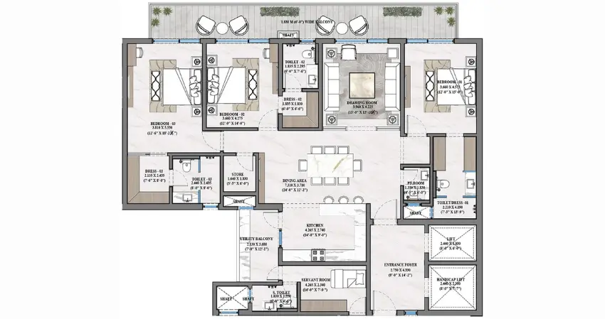 Opus One New Chandigarh Mohali: Luxury 3/4/5 BHK High-Rise Apartments in Mohali | Best Residential Projects in Mohali – gallery image 27