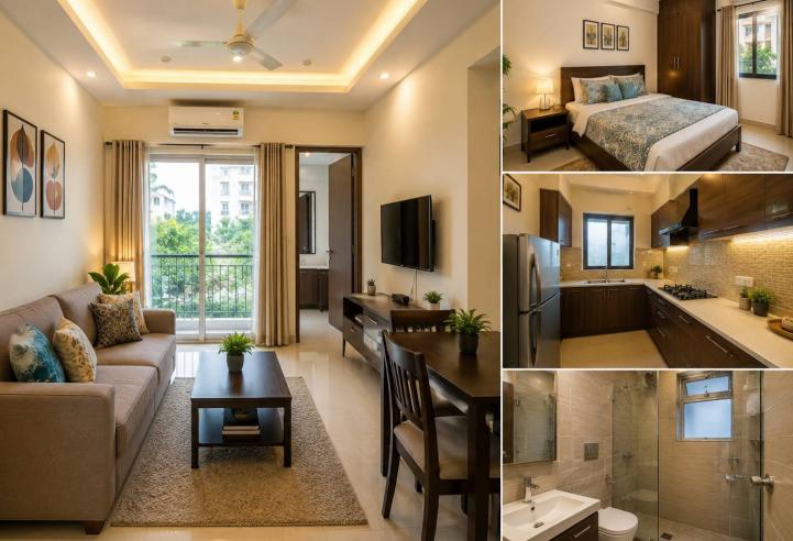 Beautiful 2BHK Family Home with Spacious Rooms, Modern Kitchen, Balcony, Parking, and Peaceful Surroundings