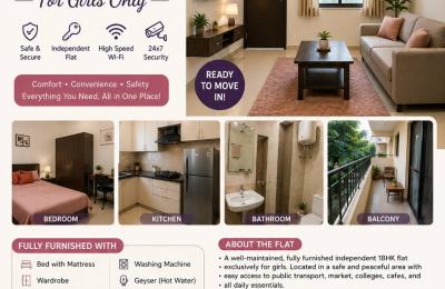 Fully Furnished Independent 1BHK Flat for Girls Only