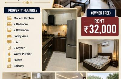 Luxury Fully Furnished 2BHK Flat in Chief Auditor Society, Sector 50 Chandigarh | Owner Free