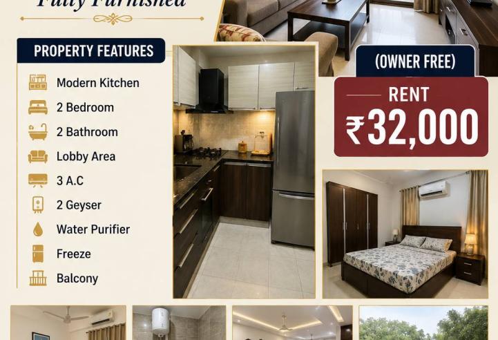 Luxury Fully Furnished 2BHK Flat in Chief Auditor Society, Sector 50 Chandigarh | Owner Free