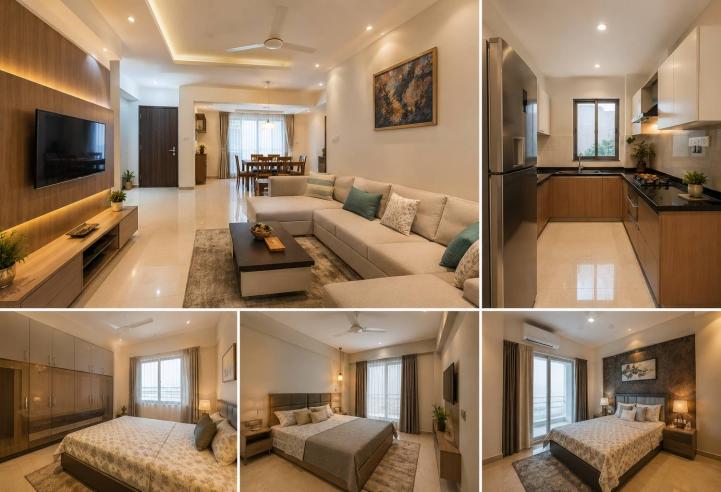 Modern 2BHK Apartment with Spacious Rooms, Stylish Interiors, Prime Location, Balcony, Parking, and Natural Light