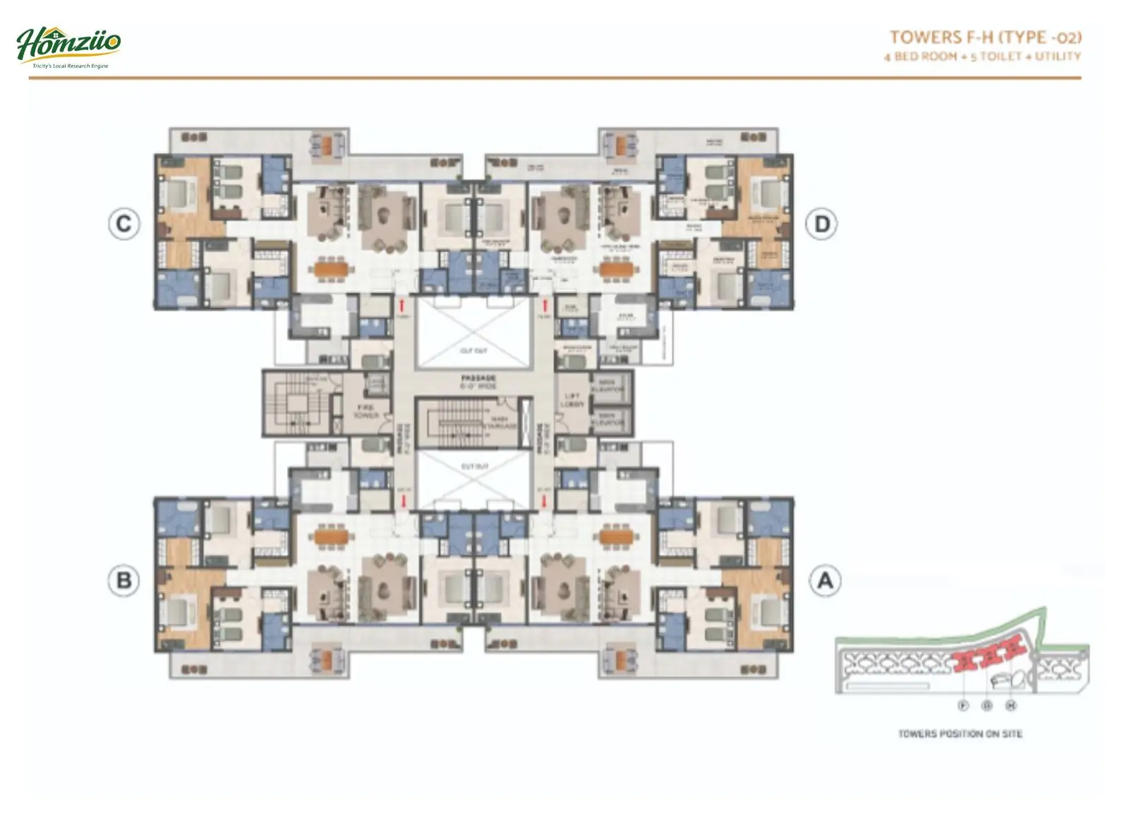 4 Bedroom +5 Toilet + Utlility floor plan