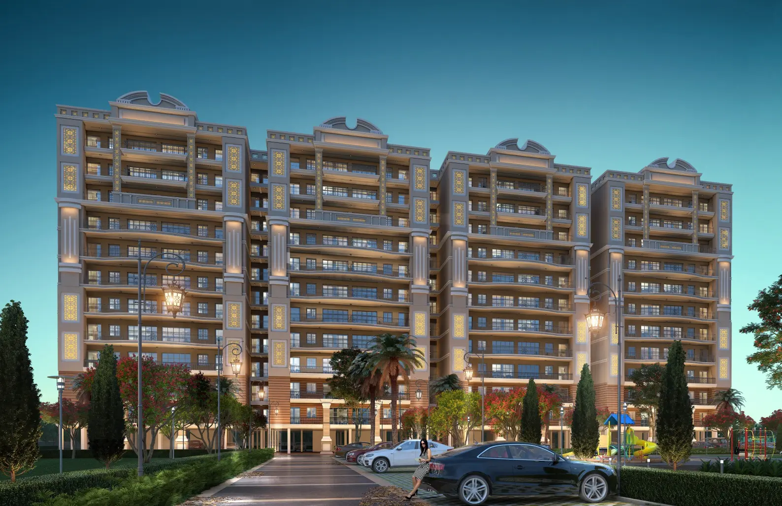 The Suman Marvelous VIP Road Zirakpur: Luxury 3 BHK High-Rise Apartments | Best Real Estate Projects in Zirakpur – elevation