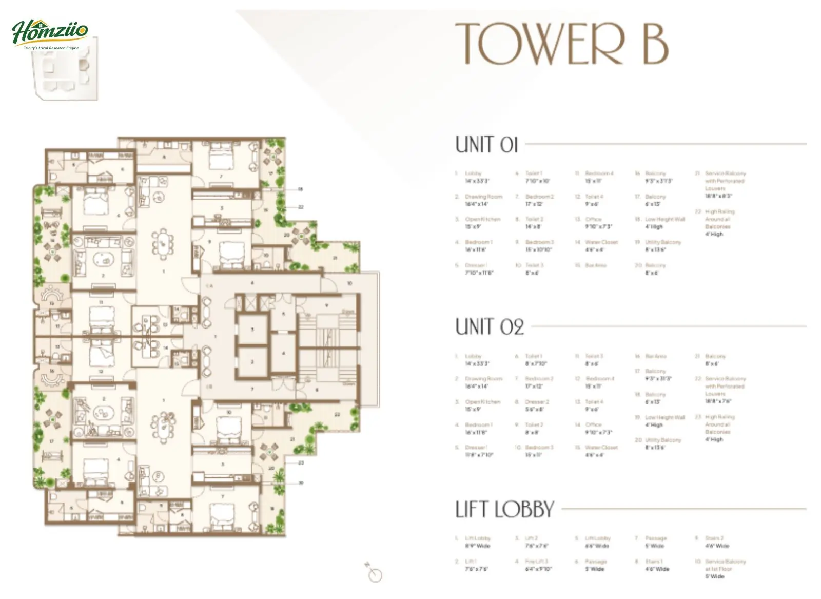 Tower B floor plan