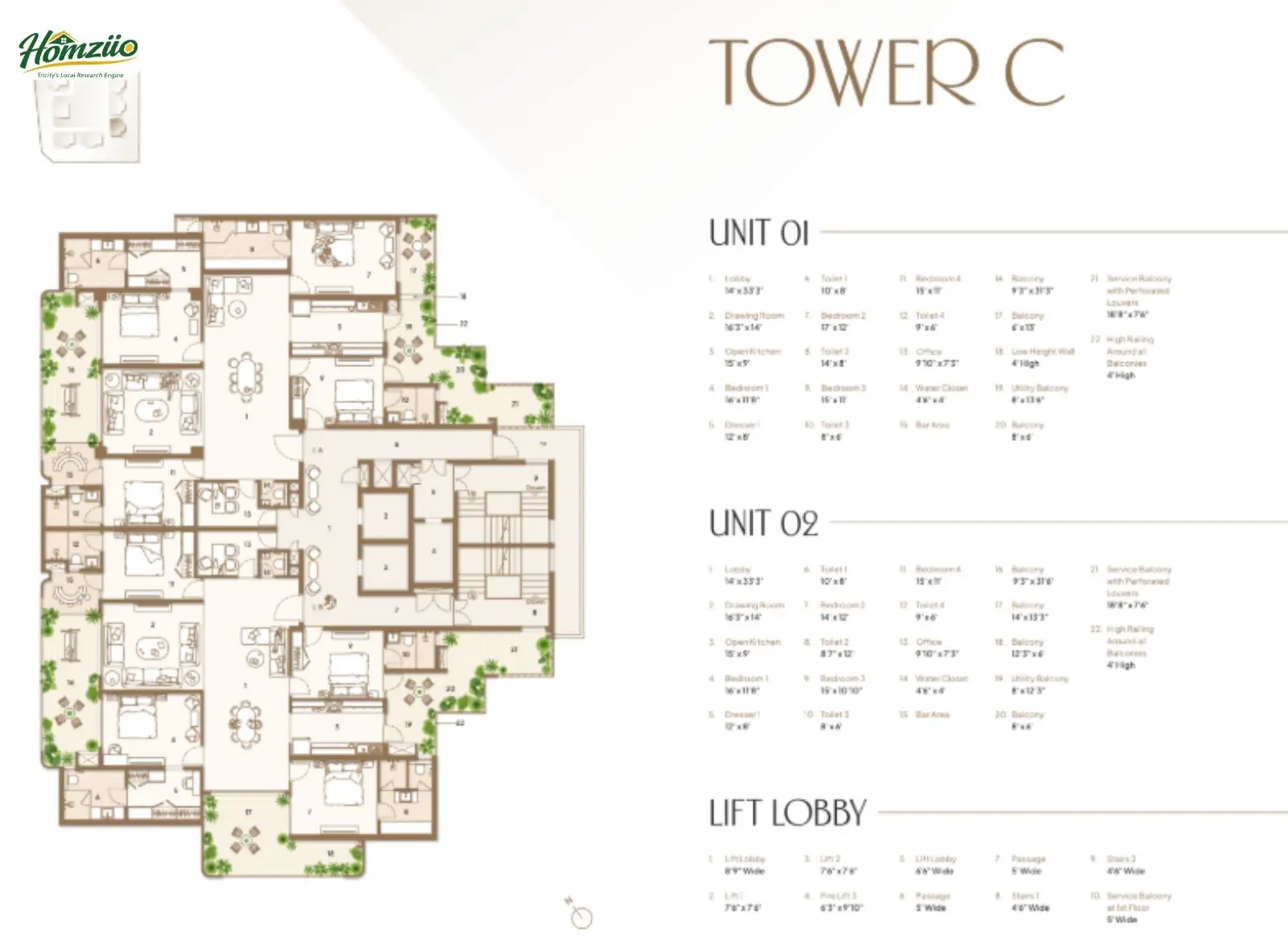 Tower C floor plan