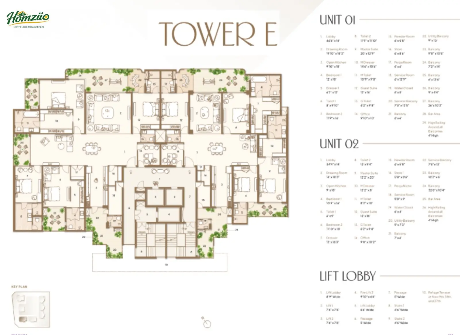 Tower E floor plan