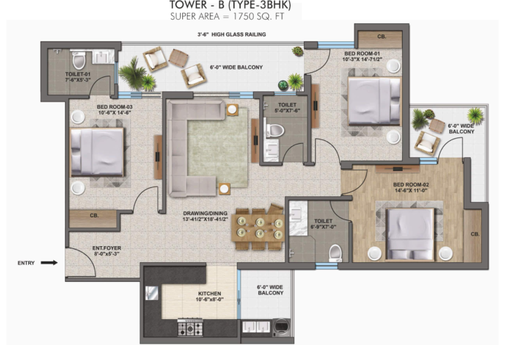 The Zirk Zirakpur – Premium 3 & 3+1 BHK Luxury Apartments on High Ground Road – landscape