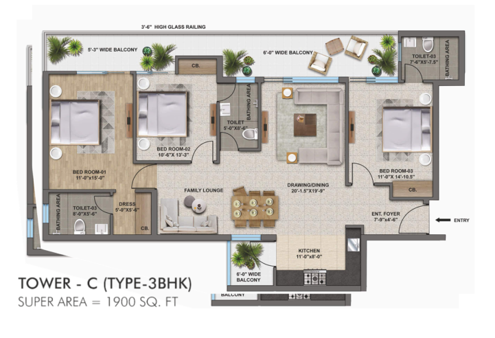 The Zirk Zirakpur – Premium 3 & 3+1 BHK Luxury Apartments on High Ground Road – swimming pool