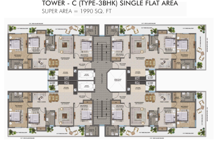 The Zirk Zirakpur – Premium 3 & 3+1 BHK Luxury Apartments on High Ground Road – lobby