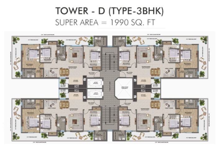 The Zirk Zirakpur – Premium 3 & 3+1 BHK Luxury Apartments on High Ground Road – gallery image 11